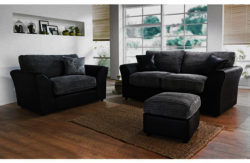 Bailey Leather Effect/Jumbo Cord Sofa Bed - Charcoal